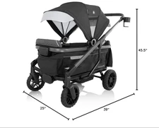 Evenflo Shyft Rideshare All-Terrain Performance Stroller Wagon (Sterling Black)