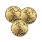 1 oz American Gold Eagle $50 Coin BU - Random Year US Mint - Lot of 3