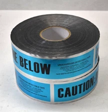 Lot of 2 Detectable underground Tape Caution Buried Water Line Below 3" x 1000'