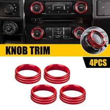 Air Condition Audio Switch Knob Trim Cover Red For Ford F150 2015-20 Accessories