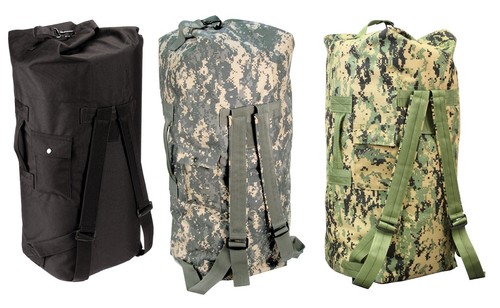 Military Type Backpack Duffle Bag Camo 