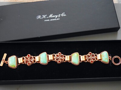 BARSE COPPER AND TURQUOISE LEGACY BRACELET amber carnelian 8'' MIB
