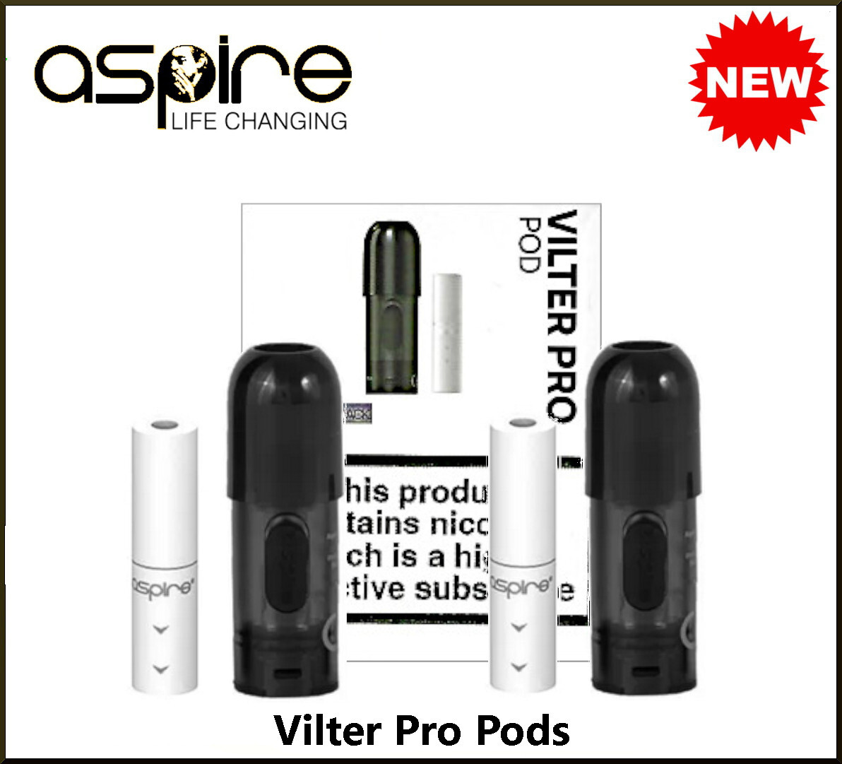 aspire vilter pro replacement pod Aspire Vilter Pro Replacement Pods - 2ml - 2pk - 100% Authentic - UK Stock