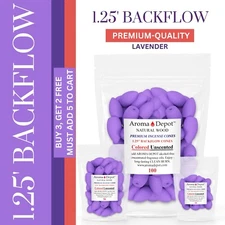 1.25'' LAVENDER Backflow Incense Cones for Waterfall Smoke Burner Conos Ovales