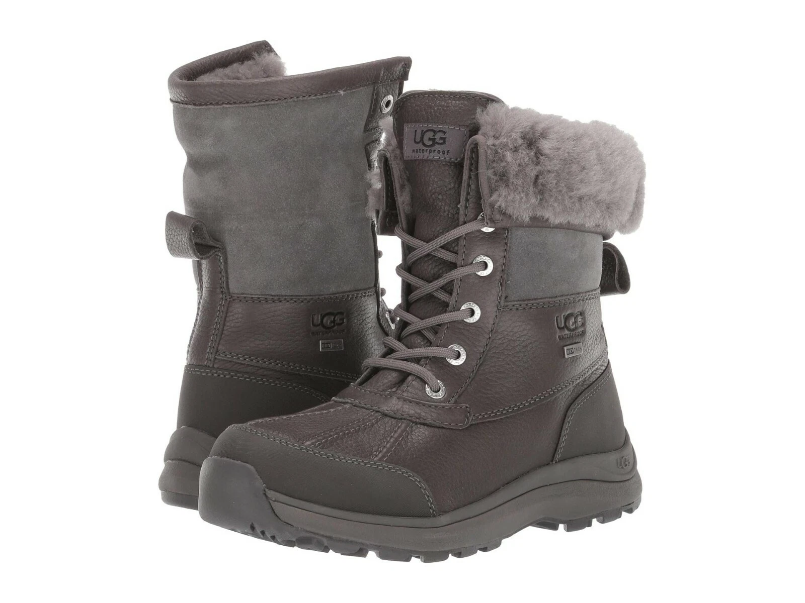 Authentic UGG ADIRONDACK III Women's Winter Waterproof Leather Boots Charcoal