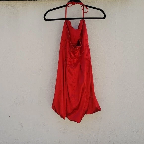 Abito donna vintage Moschino couture raso increspato rosso