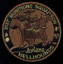 USAF 31st Munitions Squadron Aviano Hellhounds Patch K-14