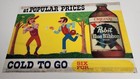 Nos Pabst Blue Ribbon Bière 15” X 10” Affiche En Plastique Avec Bouteille Rare !