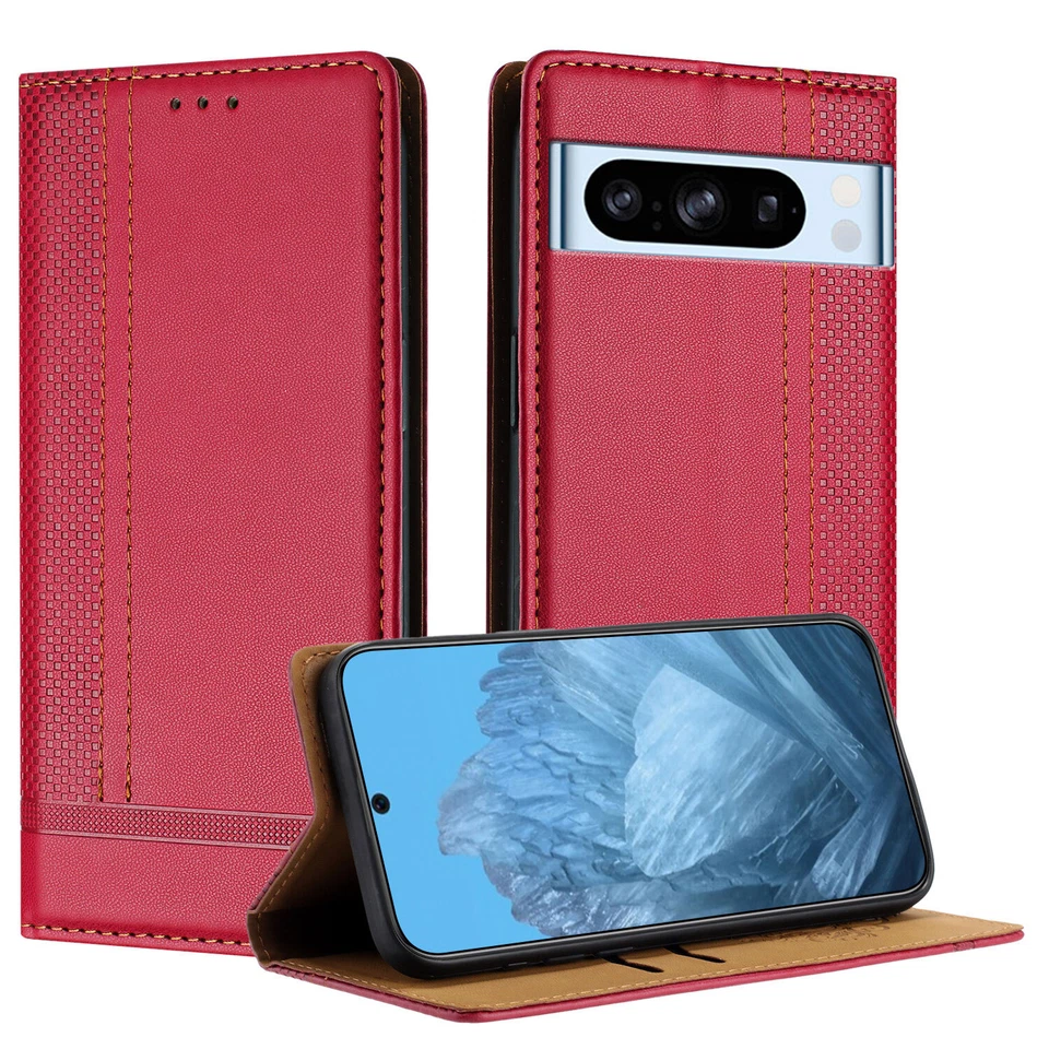 For Google Pixel 9/8/7/6 Pro 6a/7a/8a Phone Case Leather Wallet Stand Flip Cover - Image 4 of 4