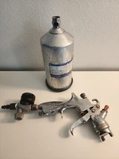 PAINT AIR SPRAYER GUN W/ EXTRA LARGE GRAVITY FEED PAINT CUP HVLP MAX 20PSI