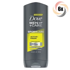 6x Bottles Dove Men + Care Sports Active Fresh Face & Body Wash Gel | 400ml