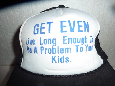 Vtg Get Even Problem To Your Kids Snapback Trucker Hat H-3