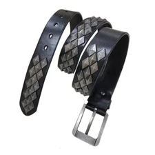 Real Leather Waist Belt Heavy Metal Rivet Studded Unisex Punk Waistband Handmade