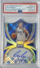 2021-22 Crown Royale Luka Doncic Die Cut Royal Signatures /17 PSA 10/10 POP 3