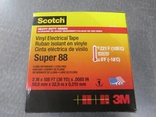 3M Scotch Vinyl Electrical Tape Super 88, 2 in x 36 yd, Black NEW FREE SHIPPING