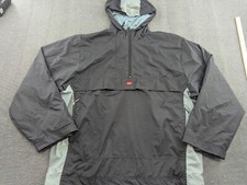 Nike Central Logo Anorak Jacket Mens Small Gray Y2K Vintage Windbreaker 1/4 Zip