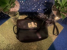 Rowallan Deep Brown Gold Leather Wallet-on-chain Clutch Crossbody Bag Vntg Gorg