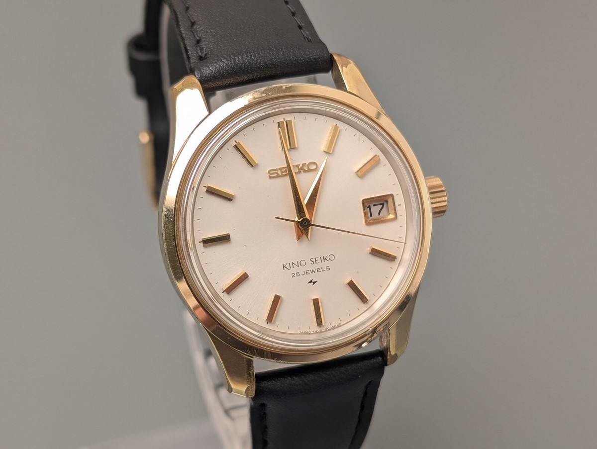 【稼動品】KING SEIKO 4402-8000 25JEWELS 1968 King SEIKO 25Jewels 4402-8000 Gold Date KS Hand-winding Men's