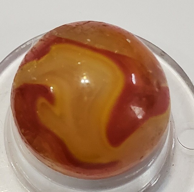 Christensen Agate Co. Swirl Ketchup & Mustard Marble .64 Inches Red and