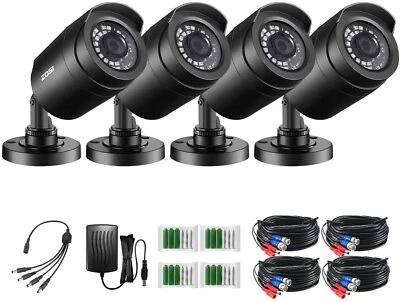 ZOSI TVI 1080P 4pcs Kit Caméra Surveillance Exterieure IP66 24pcs LEDs IR 20m