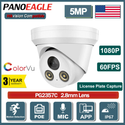License Plate Capture Camera 1080P 60FPS 5MP 2MP ColorVu MIC CCTV Outdoor IP67