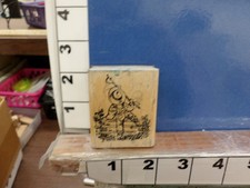 boy fishing fence farmer rubber stamps 33v