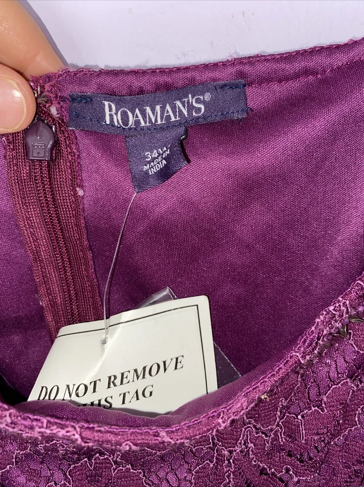 Vestido para mujer talla grande Roaman’s morera encaje ocasión especial talla 34W Foto 4 de 4