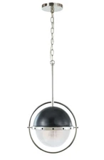 Coventry Tailored Polished Nickel with Aged Iron Pendant