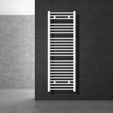 Radiateur sèche-serviette forme courbé acier blanc connexion latérale 50x150 cm