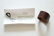 New Weather and Story Brown Leather Cuff Neck Tie