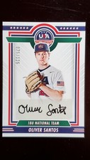 OLIVER SANTOS 2022 Panini Stars & Stripes BLACK INK AUTO #/125 18U Team