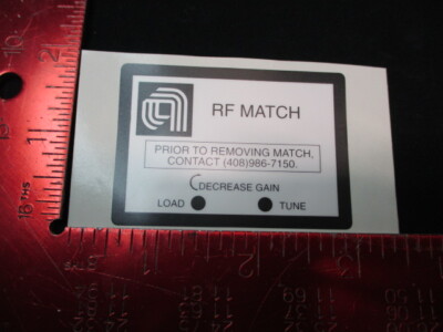 Applied Materials (AMAT) 0060-09339 LABEL RF MATCH | eBay