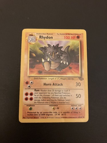 Rhydon 100 HP Sammelkarte Pokemon 1. Edition 45/64 - Bild 1 von 2