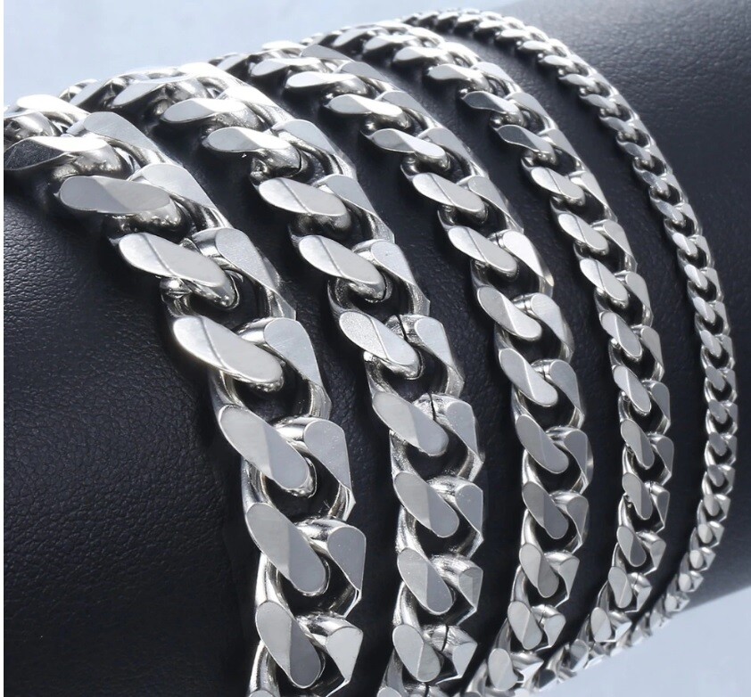 Stainless Steel Curb Chain Bracelet 3mm Width Stainless Steel Curb Chain Bracelet 3mm Width