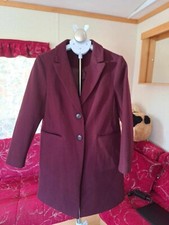 Dunnes Women's Burgundy Red /plum Formal Coat Size 10