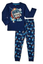 Boys 14-16 Pajama Set Gaming Long Sleeve  Jogger Pants Navy 2-Piece NWT Pajamas