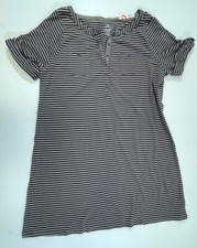 Old Navy Woman’s Navy Tan Striped Short Sleeve Shirt Dress Size XXL