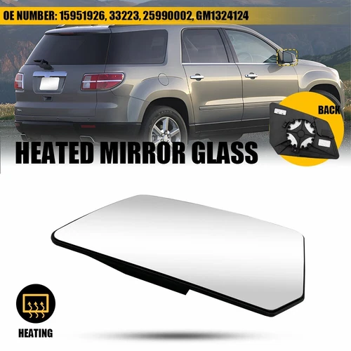 Left Side Power Heated Door Mirror Glass for GMC Acadia CHEVROLET Traverse