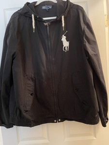 Mens Ralph Lauren Polo Windbreaker Jacket Black XXL Big Pony | eBay