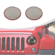 2x Front Headlight Lamp Cover Trim For Jeep Wrangler JK 2007-2018 Smoked Black
