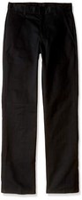 Nautica Husky Boys' Uniform Flat Front Pant, Black, Large/16 - Husky