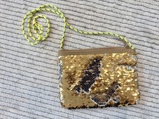 Crewcuts Girls Gold  Silver Reversible Sequin Crossbody Purse