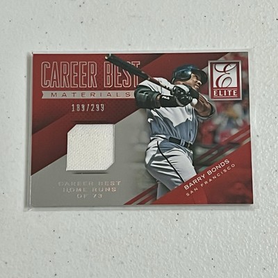 2015 Panini Elite Barry Bonds Career Best Materials Game Used Jersey Relic /299
