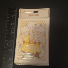 Vtg Hallmark Baby Girl Birth Announcements  It  s a Girl   Cards w/ Envelopes