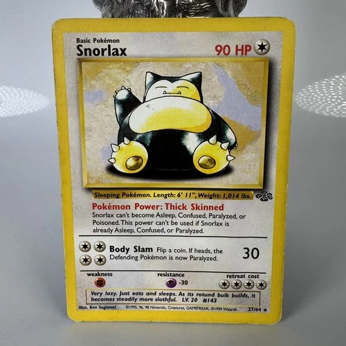 Pokémon TCG Snorlax Jungle Card 27/64 Unlimited Rare Non-Holo MP