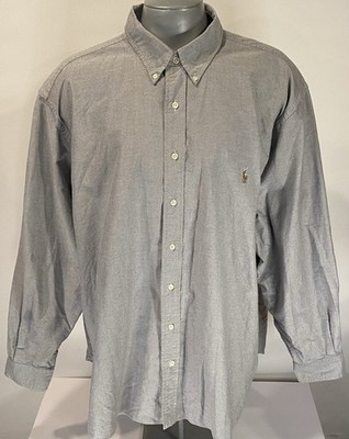 POLO RALPH LAUREN Long Sleeve 2XB Big Oxford Shirt Gray Button