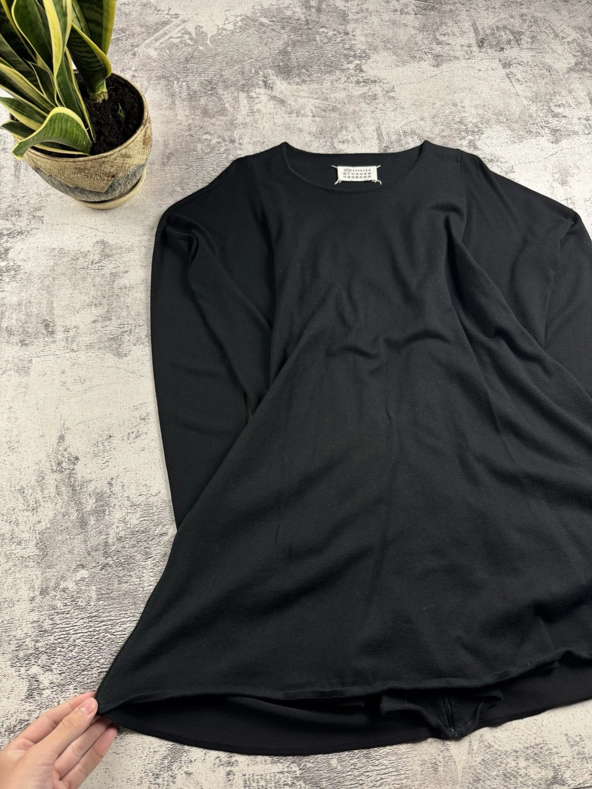 MARTIN MAISON MARGIELA abito asimmetrico oversize elefante tunica zip nero