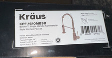 KRAUS KPF-1610MBSB Single Handle Kitchen Faucet, Matte Black/Black Stainless