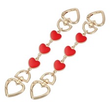 2pcs Purse Strap Extender Heart Bag Extender Chain Replacement, Red