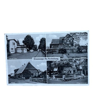 Postkarte Timmaspe Rendsburg Café Zur Linde Schule Bahnhof 1963 Ansichtskarte